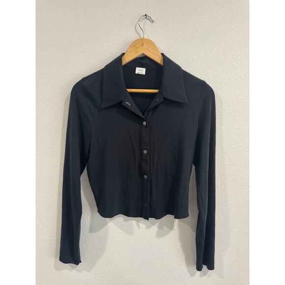 Wilfred Tops - Wilfred black long sleeve knit button up